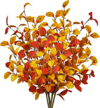 4pcs Artificial Fall Eucalyptus Leaves Stems, 27" Fall Flowers Eucalyptus Leaves Branches Faux Fall Leaf Spray Fall Decorations for Home Floral Arrangement Autumn Table Centerpiece