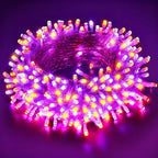 66Ft 200LED Orange and Purple Christmas Halloween Lights Plug in,Waterproof Halloween String Light,8 Modes Indoor Outdoor for Tree Party Bedroom Garden Decor (Clear Wire)