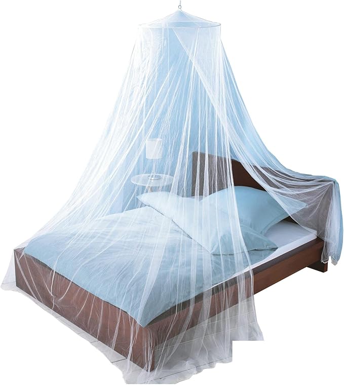 Just Relax Decorative Elegant Bed Net Canopy Set Including Full Hanging Kit, Ideal for Indoors or Outdoors, Intended for a for Covering Beds, Cribs, Hammocks (White, Queen/King)