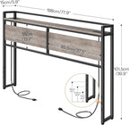 HOOBRO King Size Headboard, Headboard with 2 Outlets and 4 USB Ports, Adjustable Height, Storage Rack, Sturdy and Stable, Easy Assembly, Greige and Black
