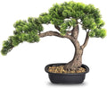 Artificial Bonsai Tree, Large Faux Pine Plants 15 inch, Faux Juniper Potted Plants Indoor Decor for Office Desk Home Table, Greenery Desktop Bonsai Plant for Room Decorations, Tall 15"