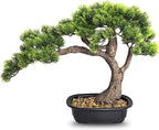 Artificial Bonsai Tree, Large Faux Pine Plants 15 inch, Faux Juniper Potted Plants Indoor Decor for Office Desk Home Table, Greenery Desktop Bonsai Plant for Room Decorations, Tall 15"