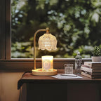 Candle Warmer Lamp with Timer Dimmable,Antique Brass Candle Lamp,Wax Melt Warmer Light for Jar Candles,Mother's Day/Birthday/Christmas Gifts for Mom/Wife,Home Decor Lamp,with 2 Bulbs
