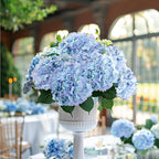 Auihiay 64 PCS Full Artificial Hydrangea Flowers, Blue Purple Silk Hydrangea Heads with Stems, Fake Flowers for Wedding Centerpieces, Baby Shower, Home, Garden, Party Decoration (Blue Purple)