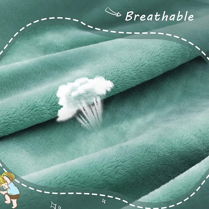 Exclusivo Mezcla Fleece Throw Blanket for Couch, Super Soft and Warm Blankets, Celadon Throw All Season Use, Cozy, Plush, Lightweight, 40x50 Inches