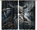 Fantasy Norse Viking Curtains for Bedroom - Cool Gothic Vintage Vikings Mystical Symbol Eagle Window Treatment,Energy Saving Thermal Insulated Rod Pocket Bedroom Blackout Curtains 2 Panels 63L x 36W