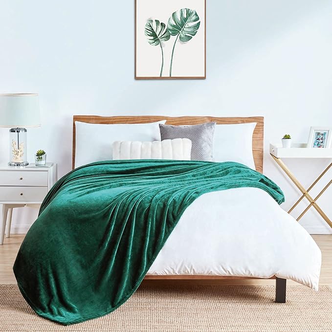 Walensee Fleece Blanket Plush Throw Fuzzy Lightweight (King Size 108x90 Emerald Green) Super Soft Microfiber Flannel Blankets for Couch, Bed, Sofa Ultra Luxurious Warm and Cozy for All Seasons