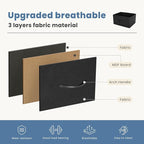 DUMOS Dresser for Bedroom 4 Drawers, Tall Fabric Closet Chests Organizer Tower Furniture with Wooden Top Metal Frame for Nursery, Living Room, Closet, Black
