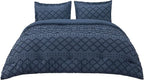 Bedsure Oversized King Comforter Set - Navy Blue Comforter, Boho Tufted Shabby Chic Bedding, 3 Pieces Vintage Farmhouse Bed Set for All Seasons, Fluffy Soft Bedding with 2 Pillow Shams