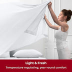 Mellanni Twin XL Sheets Set - 3 PC Iconic Collection Bedding - Hotel Luxury, Extra Soft, Cooling Bed Sheets - Wrinkle, Fade, Stain Resistant (Twin Extra Long, White)