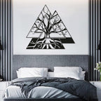 Metal Viking Wall Decor, Tree of Life Metal Wall Art, Norse Viking Decor, Norse Pagan Decor, Pagan Wall Decor, Tree of Life Wall Sculpture, Scandinavian Home Decor, Godly Home Decor (White, 35"x35"|90x90cm)