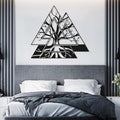 Veplsur Tree of Life Metal Wall Art, Norse Viking Decor, Pagan Wall Decor, Tree of Life Wall Sculpture, Scandinavian Home Decor, Godly Home Decor (Black, 39"x39"|100x100cm)