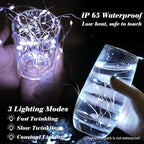ZGWJ 8 Pack Fairy Lights Battery Operated, 7ft 20 Mini LED Fairy String Lights Silver Wire 3 Modes for DIY, Parties, Wedding, Bedroom, Halloween Christmas Decoration Silver White