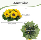 BLOSMON Sunflower Artificial Flowers Ball - 2 Pcs Fake Sunflower Flowers CenterPieces Decoration for Wedding Table Silk Kissing Floral Arrangements for Home Party Event DIY Decor