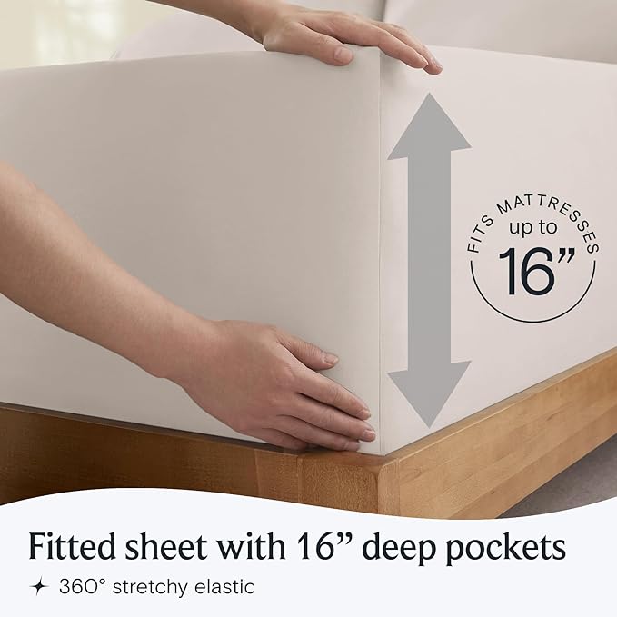 LuxClub 3 PC Sheet Set Bed Sheets Deep Pockets 16" Eco Friendly Wrinkle Free Cooling Machine Washable Hotel Bedding Silky Soft - Linen Twin XL
