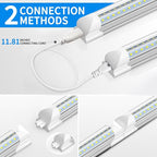 CNSUNWAY 2FT LED Shop Light, 20W 3000LM, 5000K Daylight T8 LED Light Fixture, V Shape, High Output, Linkable Shop Lights for Room, Garage, Workshop, Under Cabinet, ETL Listed (2 Pack)