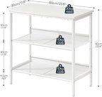 HOOBRO End Table, 3-Tier Narrow Side Table, Nightstand with 2 Flat or Slant Adjustable Shelves for Small Spaces, Hallway, Living Room, Bedroom, Sturdy, Easy Assembly, White WT23BZ01G1