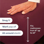 Cal King Size 4 Piece Sheet Set - Comfy Breathable & Cooling Bed Sheets Set - Hotel Luxury Bedding for Women, Men, Kids, Teens, Boys & Girls - Deep Pockets, Soft, Wrinkle Free - Oeko-Tex - Burgundy