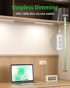 Plug-in Under Cabinet Lighting, Dimmable Under Counter Lights for Kitchen, 2pcs 12 Inch, Natural White 4500K Linkable Wired Closet Light, Indoor USB Led Lights Bar for Desk,Sink,Workbench