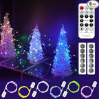 HXWEIYE 6 Pack Multicolor Fairy Lights Battery Operated with Remote & Timer, 7ft 20LED Mini String Lights Mason Jar Lights, Waterproof Firefly Starry Lights for DIY Wedding Party Bedroom Patio