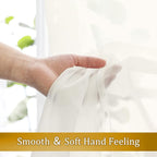 Aiyufneg Ivory Sheer Valance for Window Curtains 24 Inch Length, Light Filtering Kitchen Valances, Small Voile Sheer Curtains for Living Room/Bathroom/Basement, Dual Rod Pocket, 2PCS, 40W x 24L Inch