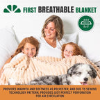 GO Premium Comfy Soft Queen Blanket - Beige Fleece Blanket for Couch, Bed - Living Room, Bedroom, Home Decor - 90x90 Inches