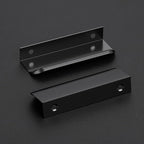 Ravinte Hardware 6 Pack Black Cabinet Handles, 4 Inch (102mm) Finger Edge Pulls, 3 Inch Hole Center, Finger Pulls for Cabinets