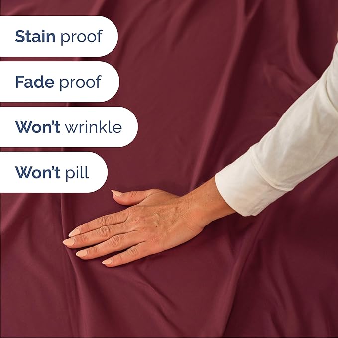 Cal King Size 4 Piece Sheet Set - Comfy Breathable & Cooling Bed Sheets Set - Hotel Luxury Bedding for Women, Men, Kids, Teens, Boys & Girls - Deep Pockets, Soft, Wrinkle Free - Oeko-Tex - Burgundy