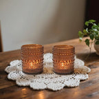 24pcs Large Votive Candle Holder for Fall Decor, 2.7 * 3.5in Large Amer Glass Tea Light Candle Holders, DIY Wax Filling Romance Tealight Candle Holders for Home Table & Christmas Thanksgiving (24)