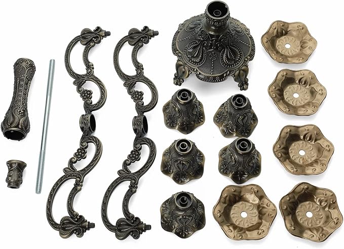 5-Candle Metal Candelabra 10.3 Inch Tall Candlestick Candle Holders for Home Decor Wedding Christmas Church Halloween Party,Bronze Tulip