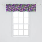 Ambesonne Botanical Window Valance Pack of 2, Green Field Full of Burgeoning Pansy Inflorescence Garden Flourish Bedding Plants, Rod Pocket Curtain Valances for Kitchen Bedroom, 54" X 12", Purple