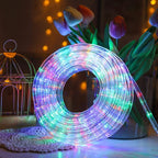 33ft 240 LED Rope Lights, 110V 2 Wire Connectable Waterproof Rope Lights, Indoor Outdoor Multicolor Light Rope for Deck, Patio, Pool, Camping Lighting Decorations (Multi-Colored)