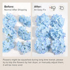 Auihiay 64 PCS Full Artificial Hydrangea Flowers, Blue Purple Silk Hydrangea Heads with Stems, Fake Flowers for Wedding Centerpieces, Baby Shower, Home, Garden, Party Decoration (Blue Purple)