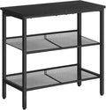 HOOBRO Black Side Table, 3-Tier Metal Side Table, Small Black Table with 2 Flat or Slant Adjustable Shelves for Small Spaces, Hallway, Living Room, Bedroom, Sturdy, Easy Assembly, Black BB23BZ01G1