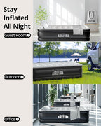 Airefina Twin Air Mattress with Built-in Pump, 18" Comfort Inflatable Mattress Quick Inflation/Deflation for Guests Home Camping Twin Blow Up Mattress with Carry Bag, Air Bed, Colchones Inflables