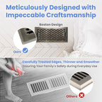 4x10 Inches 6 Pack Heavy Duty Walkable Floor Register - Easy Adjust Air Supply Lever Decorative Floor Vent Covers, Boston Design Vent Covers for Home - Antique Brass