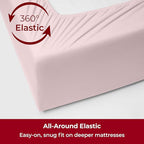 Mellanni Extra Deep California King Sheets - 4 PC Iconic Collection Bedding - Hotel Luxury, Ultra Soft, Cooling Bed Sheets - Wrinkle, Fade, Stain Resistant (Cal King, Blush Pink)