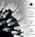 Battery Operated Christmas Lights 2 Pack 18 Feet 50 LED Clear Mini String Lights with 8 Modes Waterproof Tree Lights for Xmas Outdoor Indoor Holiday Party Garden Decor, Pure White