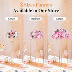 NUPTIO Flower Balls for Wedding Centerpieces - 10 Pcs 15.7 inch Diameter Fake Flower Ball Arrangement Bouquet Party Centerpieces for Tables - Pink Rose Bouquet Centerpiece Flowers for Wedding Table