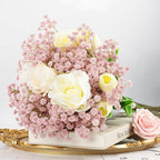 N&T NIETING10 PCS Babys Breath Artificial Flowers Fake Babys Breath Flowers Artificial Bulk Dusty Pink Gypsophila Bouquets Real Touch Faux Flowers for Wedding Floral Arrangement Party Home Decoration