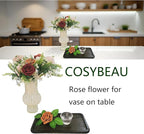 Artificial Fake Flowers 25pcs Roses, Shade of Brown Foam Rose Faux Flower for DIY Wedding Bouquets Bridal Shower Centerpieces Floral Arrangements Party Tables Home Decorations