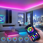 Keepsmile 32.8ft Strip Lights Smart App Music Sync Color Changing RGB Bluetooth LED Strips with Remote Led Lights for Bedroom Home Decoration