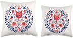 Traditional Scandinavian Folk Pattern Throw Pillow