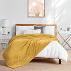 Walensee Fleece Blanket Plush Throw Fuzzy Lightweight (XL-Twin Size 66x90 Honey Gold) Super Soft Microfiber Flannel Blankets for Couch, Bed, Sofa Ultra Luxurious Warm and Cozy for All Seasons