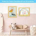 [3-Pack] Kids Art Frames, 8.5x11 Front Opening Kids Artwork Frames Changeable, Gold Artwork Display Storage Frame for Wall, Holds 50 Pcs, for 3D Picture, Crafts, Hanging Art, Portfolio