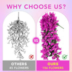 Artificial Bougainvillea Flowers for Outdoor Plant,2 pcs Faux Hanging Flowers Bougainvillea for Outside Decoration,Fake Silk UV Resistant Vines for Front Door Porch(Fuchsia)