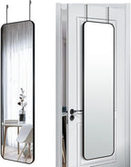 47x14 Mirror Rectangle Full Body Length Door Hanging Wall Mounted Metal Frame Dressing Make-up Mirrors for Entryway Bedroom Bathroom Living Room 47 14 inch Black