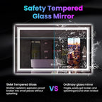 LED Mirror for Bathroom, 72"X36" with 8 RGB Backlit +3 Front Lit (Adjustable Individually), Anti-Fog, Large Lighted Bathroom Vanity Mirror for Wall,Shatterproof,Memory Function,Tempered Glass