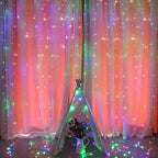 HOME LIGHTING Window Curtain String Lights, 300 LED 8 Lighting Modes Fairy Copper Light with Remote, USB Powered Waterproof for Christmas Bedroom Party Wedding Home Garden Wall Decorations, Multicolor
