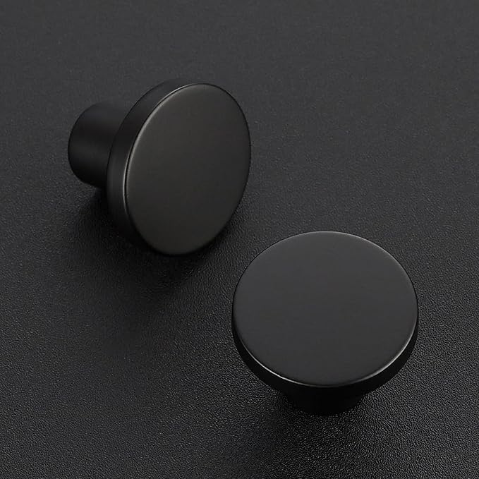 Ravinte 3 Pack Cabinet Knobs Black Kitchen Cabinet Knobs Round Dresser Drawer Pulls Closet Door Pulls 1-1/5 Inch